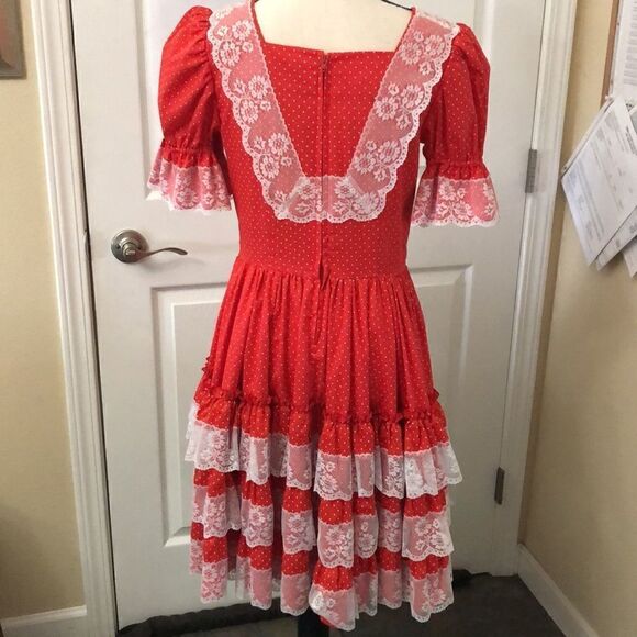 Made especially for you by Marilyn Marshall. Lace ruffles dot dress - Picture 5 of 15